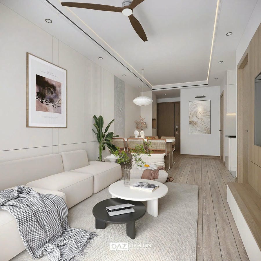 Phòng khách hiện đại trong căn hộ 30m2