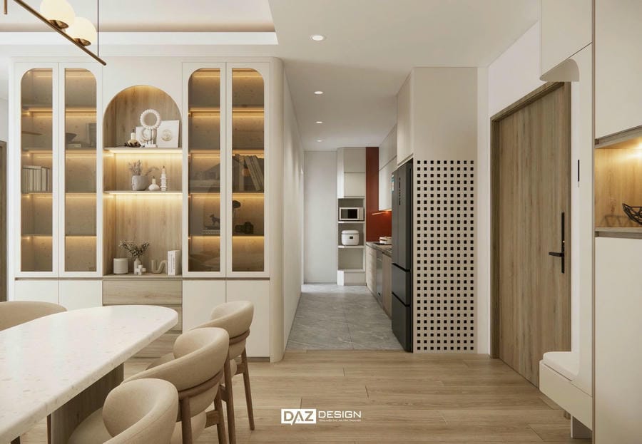 Thiết Kế Nội Thất Căn Hộ Chung Cư 2pn +1 Dt 99m2 Toà W2 The Wisteria Hoài Đức 19