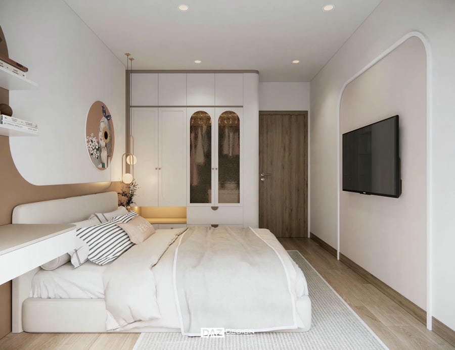 Thiết Kế Nội Thất Căn Hộ Chung Cư 2pn +1 Dt 99m2 Toà W2 The Wisteria Hoài Đức 4