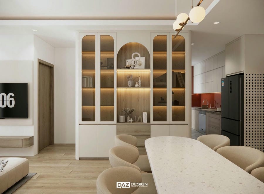 Thiết Kế Nội Thất Căn Hộ Chung Cư 2pn +1 Dt 99m2 Toà W2 The Wisteria Hoài Đức 6