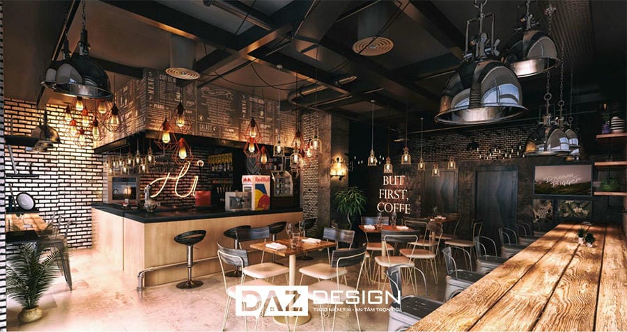 Thiết Kế Nhà Hàng Phong Cách Industrial